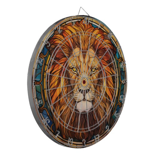 Glas in lood Lion Dartboard Dartbord (Voorkant Links)