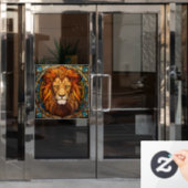 Glas in lood Lion Window Cling Raamsticker (Kantoordeur)