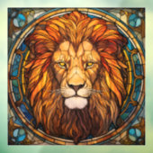 Glas in lood Lion Window Cling Raamsticker (Vel 3)