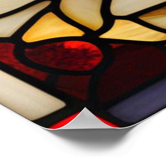 Glas in lood Look Coastal Lighthouse Downloadbaar Poster (Hoek)