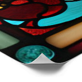 Glas in lood Look Dolphin Design Poster (Hoek)