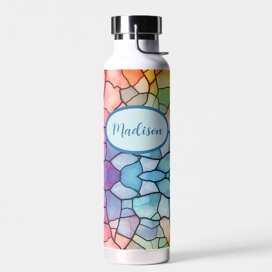 Glas in lood Look Rainbow Alcohol en Ink Waterfles (Links)