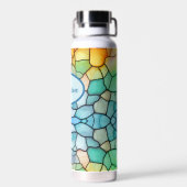 Glas in lood Look Rainbow Alcohol en Ink Waterfles (Achterkant)