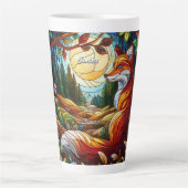 Glas in lood Look Red Fox Latte Mok (Voorkant)