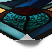 Glas in lood Look Sailboat Design Poster (Hoek)