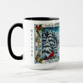 Glas in lood Look Winter Scene Kerst Mok (Links)