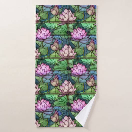 Glas in lood Lotus badhanddoek (Badhanddoek)