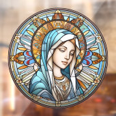 Glas in lood Madonna Rond Raamsticker (Vel 2)