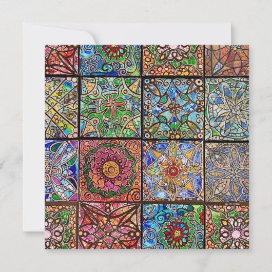 Glas in lood Mandala Patchwork (Voorkant)