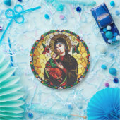 Glas in lood Mary en Jezus Papieren Bordje (Feest)