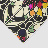 Glas in lood met kleurrijke rode ventilator tissuepapier (Detail)