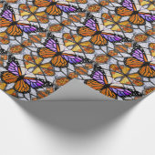 Glas in lood Mosaic Fantasy AI Monarch Butterfly Cadeaupapier (Hoek)