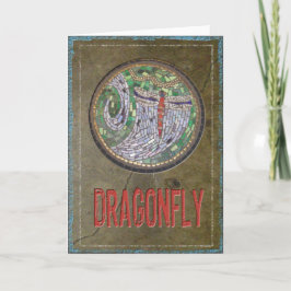 Glas in lood Mozaïek: Dragon Fly Kaart