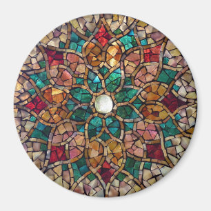 Glas in lood Mozaïekmagneet "Herfstster" Magneet