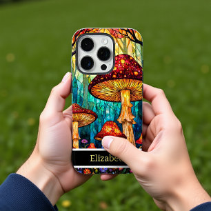 Glas in lood Mushroom Forest iPhone 16 Pro Hoesje