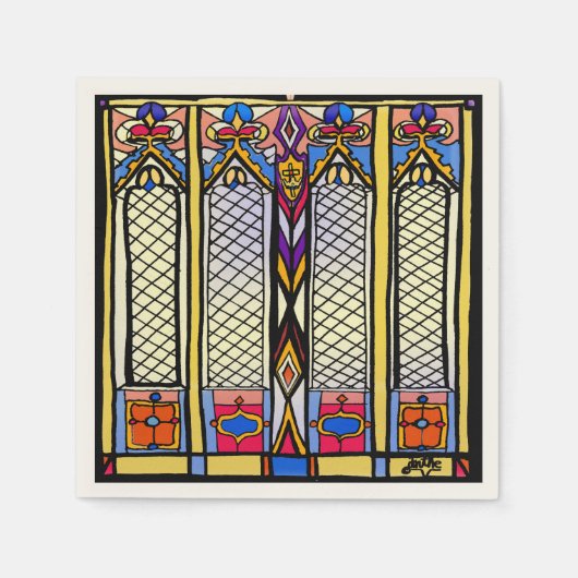 Glas in lood Napkins Servetten (Voorkant)