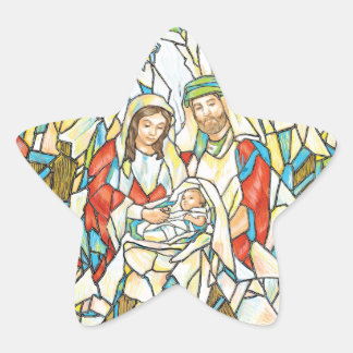 Glas in lood Nativiteit schilderen Ster Sticker