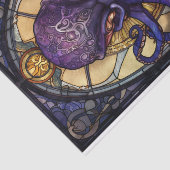 Glas in lood octopus tissuepapier (Detail)