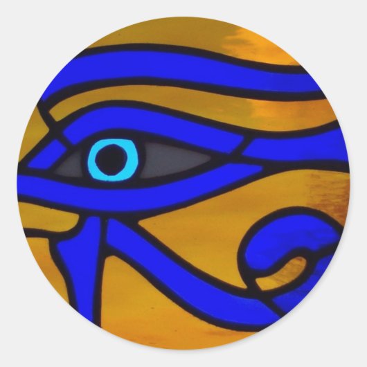 Glas in lood "Oog van Horus" Ronde Sticker (Voorkant)