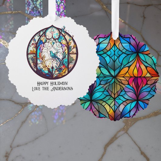 Glas in lood Ornament Kerst Keepsake Kaart