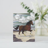 Glas in lood paard briefkaart (Staand voorkant)