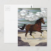 Glas in lood paard briefkaart (Voorkant / Achterkant)