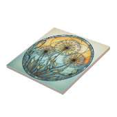 Glas in lood Paardebloem Illustratie Tegeltje (Zijkant)