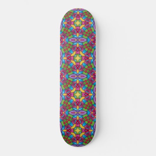 Glas in lood  Paars Kaleidoscoop Skateboard (Voorkant)