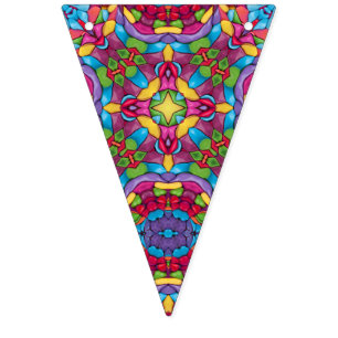 Glas in lood  Paars Kaleidoscoop Vlaggetjes