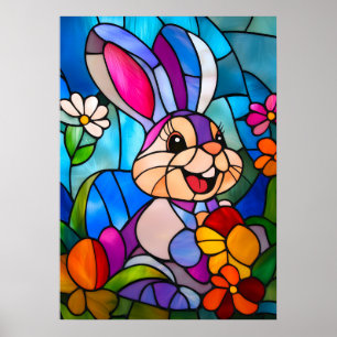 Glas in lood Paashaas Schattige Poster