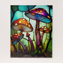 Glas in lood paddenstoelen, feilloze fantastische 