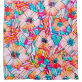 Glas in lood papaver douchegordijn (Voorkant)