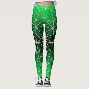 Glas in lood patroon 02.Green.LGrey Line BG Leggings
