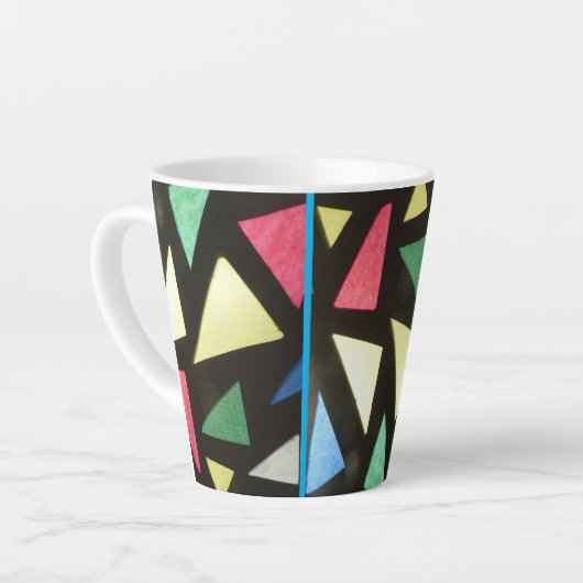 Glas in lood Patrooncust. Blauwe latte Mok (Linkerhoek)