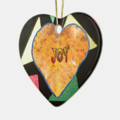 Glas in lood Pattern JOY Leaf Heart Ornament (Links)