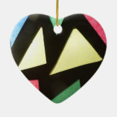 Glas in lood Pattern PEACE Leaf Heart Ornament (Achterkant)