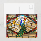 Glas-in-lood Pauw  Briefkaart (Voorkant / Achterkant)