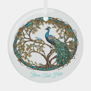 Glas in lood Peacock Autumn Tree Ornament