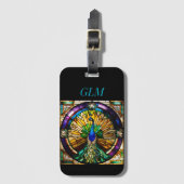 Glas in lood Peacock Bagagelabel (Voorkant (verticaal))