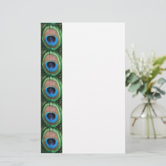 Glas in lood Peacock Briefpapier (Staand voorkant)