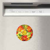 Glas in lood poinsettia bloem  bloem magneet (Insitu (Vaatwasser))