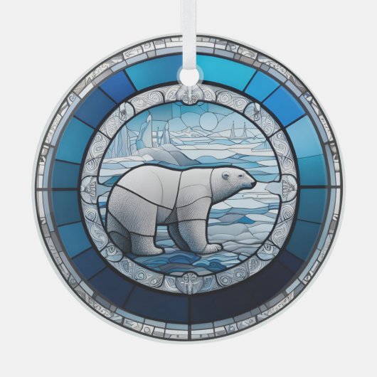 Glas in lood Polar Beer Glas Ornament (Voorkant)