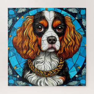 Glas-in-lood portret van een hond legpuzzel