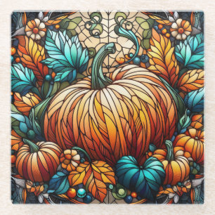 Glas in lood Pumpkin Art Glazen Onderzetter