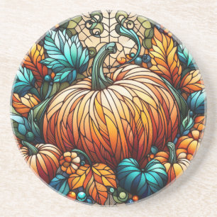 Glas in lood Pumpkin Art Zandsteen Onderzetter