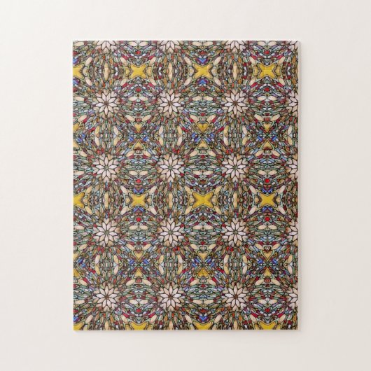 Glas in lood raam kleurrijke mozaïek legpuzzel (Verticaal)