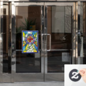 Glas in lood raamsticker (Kantoordeur)