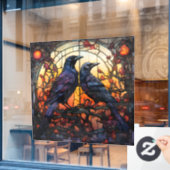 Glas in lood Ravens Raamsticker (Cafe Raam)