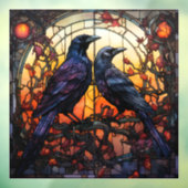 Glas in lood Ravens Raamsticker (Vel 3)