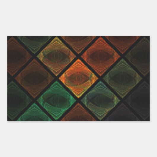 Glas in lood rechthoekige sticker (Voorkant)